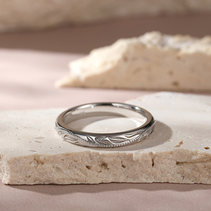 Jeulia Always & Forever Bague pour homme en argent sterling avec feuille sculptée unique - Product Image 4