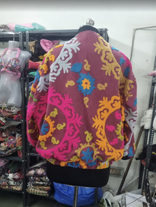 Wholesale Autumn Breathable Embroidery Finished Canvas Banjara <b>Women</b> <b>Bomber</b> <b>Jacket</b> for Sale - Product Image 3