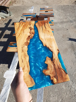 Aangepaste Bestelling Houten Snijplank Hars Charcuterie Board Geïnspireerd Door De Rivier Gemaakt Van Duurzame Epoxyhars Kaasplank