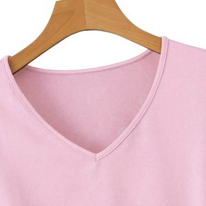 <b>Women's</b> Solid <b>V</b>-<b>Neck</b> Crop <b>T</b>-<b>Shirt</b> Short Sleeve Casual Summer Top Side Knot Detail Breathable Quick Dry Lightweight Custom - Product Image 5