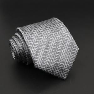 Cravate tissée Jacquard classique bleu gris pour hommes 8cm rayé formel affaires mariage cravate cravate 100% soie mode robe chemise - Product Image 2