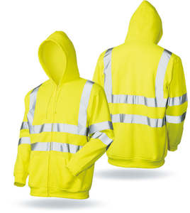Sweat à capuche de sécurité avec logo personnalisé ANSI classe 2 haute visibilité flash LED réfléchissant imperméable séchage rapide respirant vêtements de travail - Product Image 2