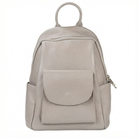 Sac à dos souple pour femme en cuir véritable Dollar avec accessoires dorés - Fermeture éclair - 28x16x31cm - Fabriqué en Italie - Art. 24034