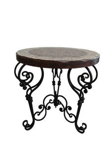 Thème unique cadre métallique en acier inoxydable vendeur table d'appoint en métal vintage usine table d'appoint noir et blanc - Product Image 6