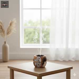 Mini porte-encens religieux indien en résine de bois blanc et noir élégant pour cadeaux de mariage et usage domestique - Product Image 2