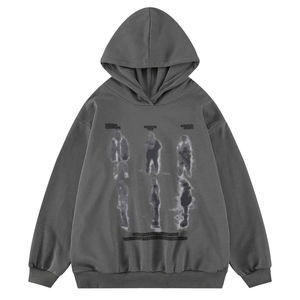 Venta al por mayor de invierno de peso pesado de los hombres pulóver con capucha de algodón apenado Puff impresión Logo bordado llano teñido Streetwear - Product Image 1