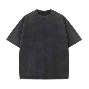 เสื้อยืดผู้ชายสไตล์วินเทจ ล้างสีแบบแอซิดวอช สตรีทแวร์ ฮิปฮอป ผ้าฝ้าย 100%  รับสกรีนโลโก้  ทรงโอเวอร์ไซส์ น้ำหนัก 320 กรัม สำหรับนักแข่งรถ - Product Image 2