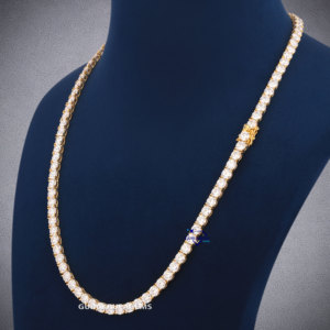 <b>Tennis</b> Chain Designed 925 <b>Sterling</b> <b>Silver</b> D Color Round Cut Moissanite Diamonds Of VVS Clarity Fashion For Women <b>Necklaces</b> - Product Image 6