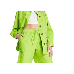 Pantaloncini Topshop verde chiaro con coulisse, taglia 2 US, 100% cotone canvas, design traspirante da Nordstrom - Product Image 2