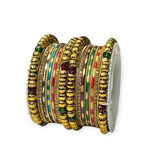 Brazaletes de Novia Geométricos Coloridos y Modernos Chapados en Oro para Bodas, Aniversarios y Fiestas - Joyería al por Mayor para Mujer - Product Image 1