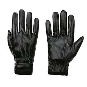 Guantes de Invierno de Cuero Genuino Negro para Mantener el Calor, Guantes de Cuero Impermeables para Hombre y Mujer con Logotipo Personalizado - Product Image 1