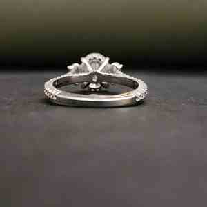 Luxury Three Stone Elegant Oval Cut Moissanite Engagement Ring In 18KT Solid Gold Unique Design for <b>Your</b> <b>Loved</b> One - Product Image 5