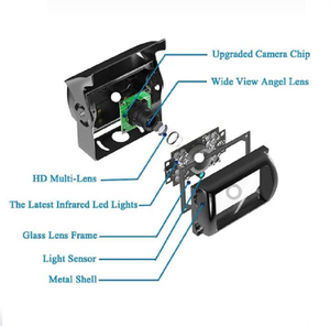 Sistema de cámara con vista de pájaro OEM 360 IP69K ADAS de 4 canales con cámara trasera inalámbrica para autobús/camión pesado resistente a los golpes 1080P - Product Image 3