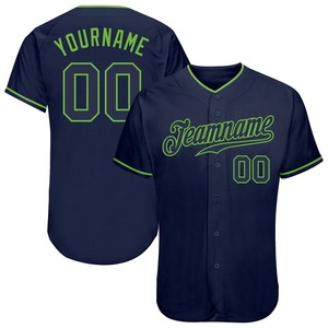 Meilleures ventes Vêtements d'équipe personnalisés Marine personnalisé-Maillot de baseball authentique vert fluo - Product Image 1