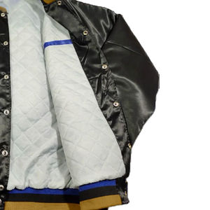 Nuevo estilo satén Versity chaqueta hombres Melton satén Versity chaquetas venta al por mayor Letterman con satén Versity chaqueta para hombre - Product Image 6