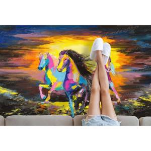 Alfombra Estampada con Pintura de Caballo Corriendo - Alfombra Decorativa Única para Amantes de los Caballos, Alfombra Suave No Tejida - Product Image 3