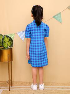 ชุดเดรสเจ้าหญิงลายสก็อตสำหรับเด็กผู้หญิงชุดเดรสเด็กผ้าฝ้ายใหม่สำหรับใส่ในฤดูร้อน - Product Image 5