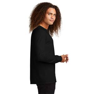 Camiseta de cuello redondo negra de manga larga para hombre-Top informal suave y cómodo para uso diario Ideal - Product Image 3