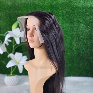 Femmes 100% naturel indien Extensions de cheveux pleine dentelle perruque 24 pouces main attaché trame Natal vagues extrémité droite simple dessiné - Product Image 6