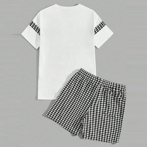 Vente en gros de vêtements respirants grande taille pour hommes t-shirts personnalisés pour hommes survêtements courts ensemble de shorts d'été unis ajustés de couleur unie - Product Image 2