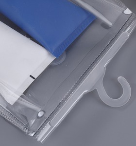 Waterproof <b>Clear</b> Plastic Travel <b>Toiletry</b> Pouch Stand-up Gusset PVC Makeup <b>Bag</b> with Hanger Hook Factory Wholesale - Product Image 2