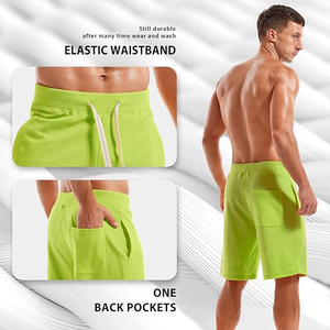 Shorts en molleton pour hommes, tissu en coton doux, taille élastique, décontracté, entraînement, détente, vêtements d'été - Product Image 2