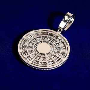 Colgante de Hip Hop de oro blanco de 14 quilates de lujo fino para hombres, colgante de patrón de letras de diamante cultivado en laboratorio de alta calidad de corte redondo VVS claridad - Product Image 4