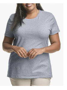 T-shirt à manches courtes et col rond pour femmes, taille plus, logo personnalisé, marque privée, usine du Bangladesh, vente en gros, nouvelle arrivée, hauts en coton - Product Image 2