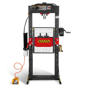 Presse d'atelier robuste de 30 tonnes à cadre en H, pneumatique/hydraulique, avec treuil manuel et cadre en acier entièrement soudé - Product Image 2
