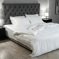 Parure de draps en fibre de bambou anti-transpiration pour les personnes ayant chaud la nuit, haute densité de fils, lavable en machine, couleur unie, vente en gros