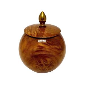 Hot Selling Rounded Shape Walnut Finishing Small Size Wooden Cremations Urns For Funeral Adult <b>Memorial</b> <b>Keepsake</b> Ashes Urns - Product Image 1