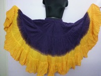Jupe de danse orientale allemande bohème, 25 yards de long, en coton uni respirant et écologique, style gypsy, grande taille, tenue professionnelle d'été