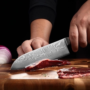 Venta al por mayor personalizado de calidad superior OEM ODM servicio profesional japonés extremadamente fijo afilado Damasco cuchillo de cocina Chef - Product Image 3