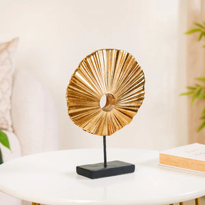 Sculpture de table ronde couleur or Ornements décoratifs en métal Décoration intérieure moderne Accent au prix de gros - Product Image 3