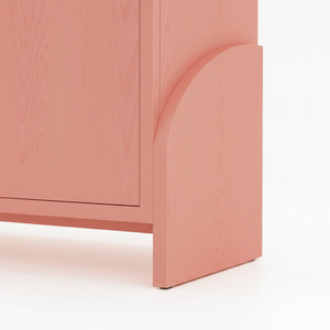 Armoire moderne en chêne massif avec étagère Second Moon, couleur rose, construction en MDF - Product Image 6