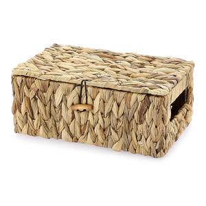 Handwoven storage box <b>containers</b> simple <b>water</b> hyacinth boxes modern design basket with lid - Product Image 2