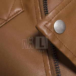 2025 Customized Logo Men's <b>Winter</b> Jacket Cow Skin Leather Streetwear Front Logo Placement Custom Colors Breathable Eco-Friendly - Product Image 6