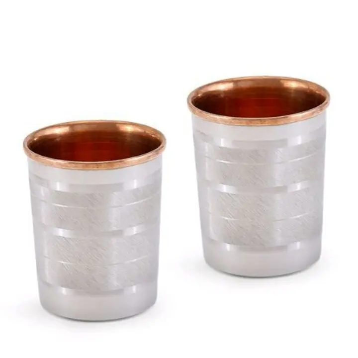 Tableware Decoration Customized Water Glass Stainless Steel Metal Drinking Water Glass Etching Design Drink Ware Copper Glass