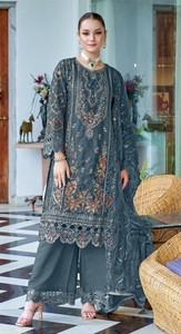 Nuevo vestido de organza con bordado pesado, traje de algodón Salwar Kameez para ocasiones formales de boda - Product Image 2