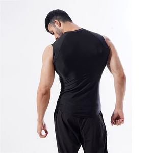 <b>Men's</b> Breathable Quick Dry <b>Compression</b> V-neck Gym Tank Tops Sport <b>Vest</b> in Plus Sizes Knitted Weaving Method Wholesale - Product Image 4