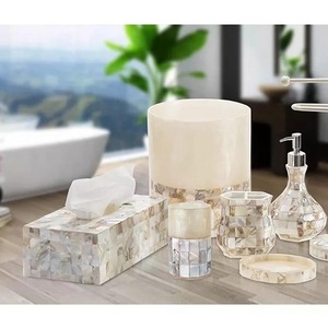 High Quality Natural Mother of Pearl Tissue Box Modern Home Box Holder Dinning Table Wholesale Vietnam - Product Image 4
