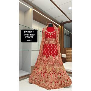 Ropa de boda india Lehenga Choli de trabajo de red de mariposa bordada más vendida para mujeres de India - Product Image 4