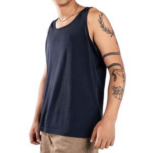 เสื้อกล้ามโพลีเอสเตอร์ผสมอีลาสเทน ระบายอากาศได้ดี สำหรับผู้ชาย สไตล์วินเทจ ถักแบบเรียบ ไม่มีโลโก้ ทรงหลวม ใส่สบายช่วงฤดูร้อน แขนเสื้อทรงหลวม - Product Image 1