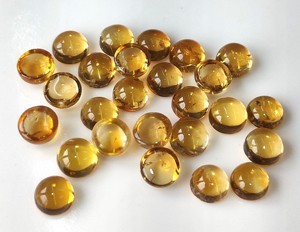 Citrino Amarillo Natural de 3mm-8mm, Cabujón Redondo con Base Plana, Gemas Sueltas Hechas a Mano de Alta Calidad para Joyería - Product Image 5