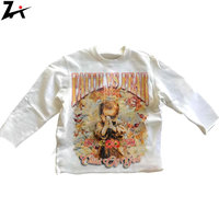 Camisetas de Invierno Unisex de Manga Larga con Hombros Caídos, Estilo Urbano, Bordado 3D Personalizado al por Mayor, de Nailon/Algodón, con Estampado Completo