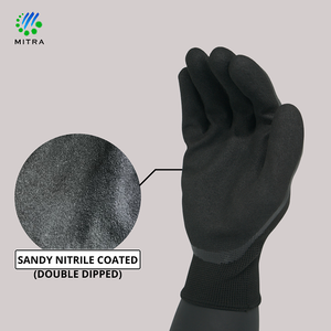 Gants de travail enduits de nitrile sableux - Gants de sécurité haute adhérence résistants à l'huile pour la construction et la mécanique - Vente en gros - Product Image 4