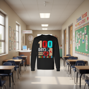 Maglietta a Maniche Lunghe per il 100° Giorno della Scuola Infermiera - 100 Giorni di Cerotti - Prodotto Promozionale - Product Image 3