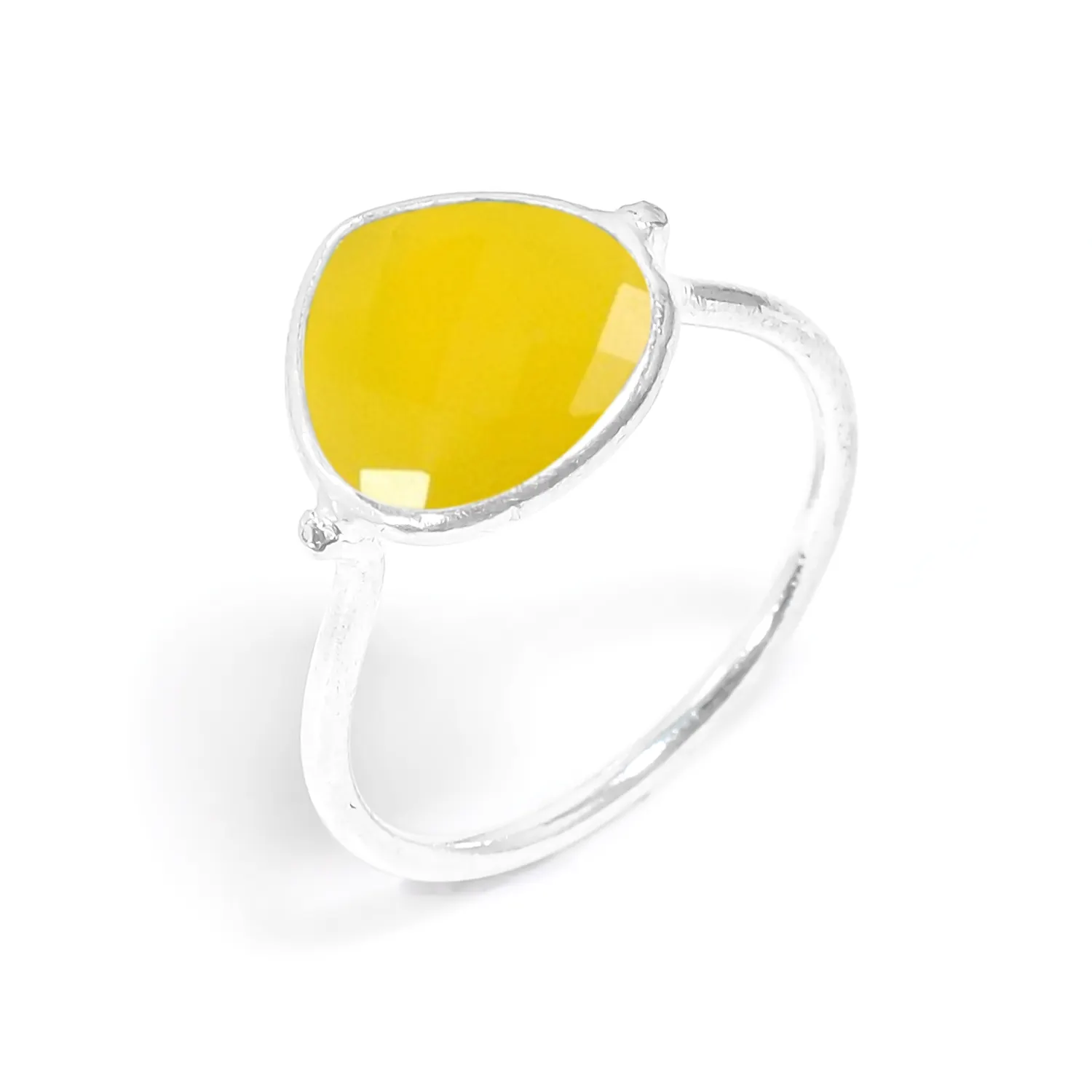 แหวนพลอยสีเหลืองรูปหัวใจอัญมณี925เป็นหนามเตยเป็นหนามเตยแหวนแฟนซีขายส่ง