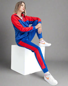 Vente en gros de nouvel arrivage Ensemble de survêtement 2 pièces assorti pour femmes Royal/rouge personnalisé Ensemble de survêtement et ensemble de 2 pièces pour femmes - Product Image 5