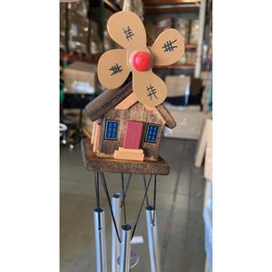 Casetta a vento fatta a mano campanelli a vento Design ispirato alla casa sull'albero funzionale realizzato con altri prodotti artigianali - Product Image 4